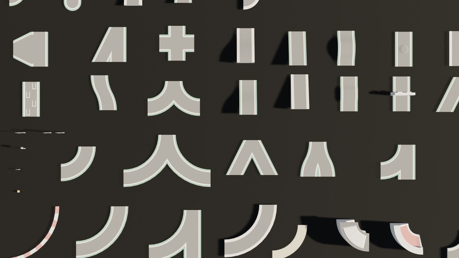 module road cartoon Low-poly 3D model_5