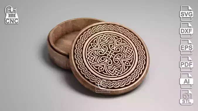 V-Carved Celtic Knot Jewelry Box 2 - Digital Files for CNC