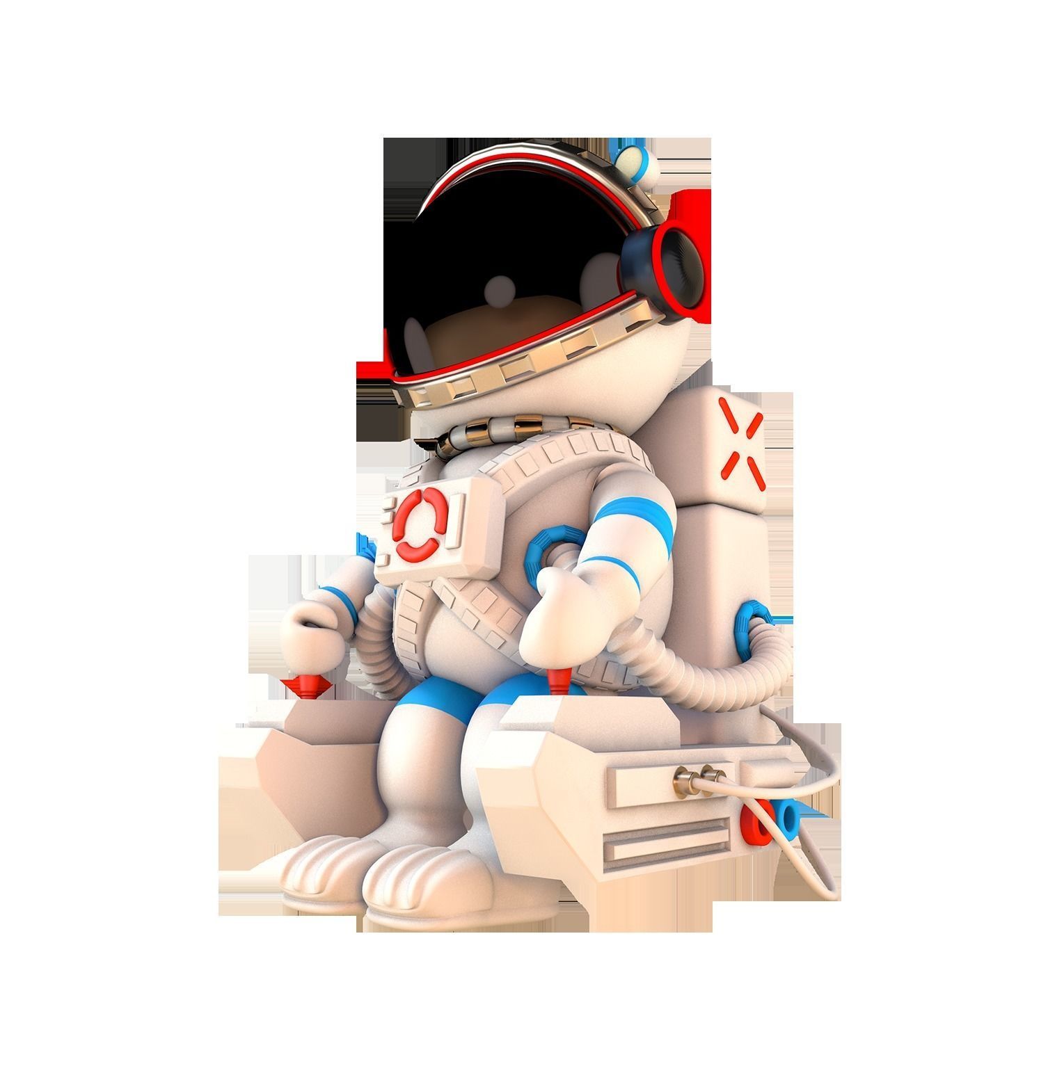 C4D model cartoon astronaut character model 3D model_3