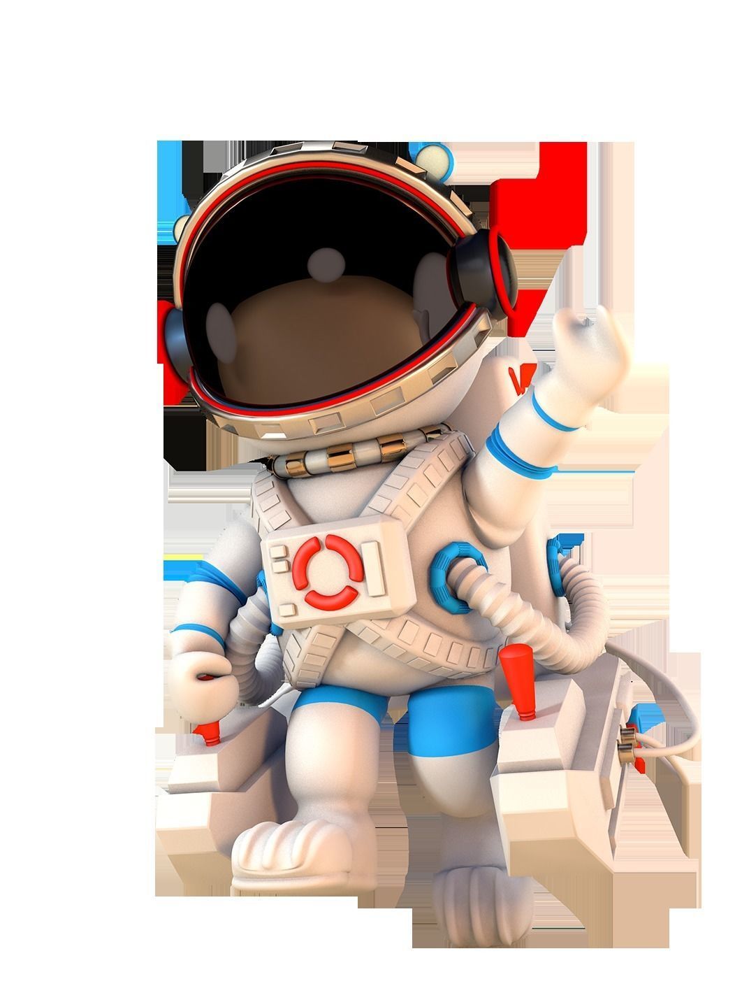 C4D model cartoon astronaut character model 3D model_1