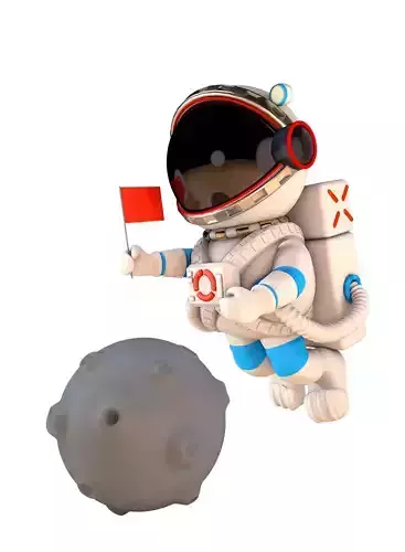 C4D model cartoon astronaut character model 3D model