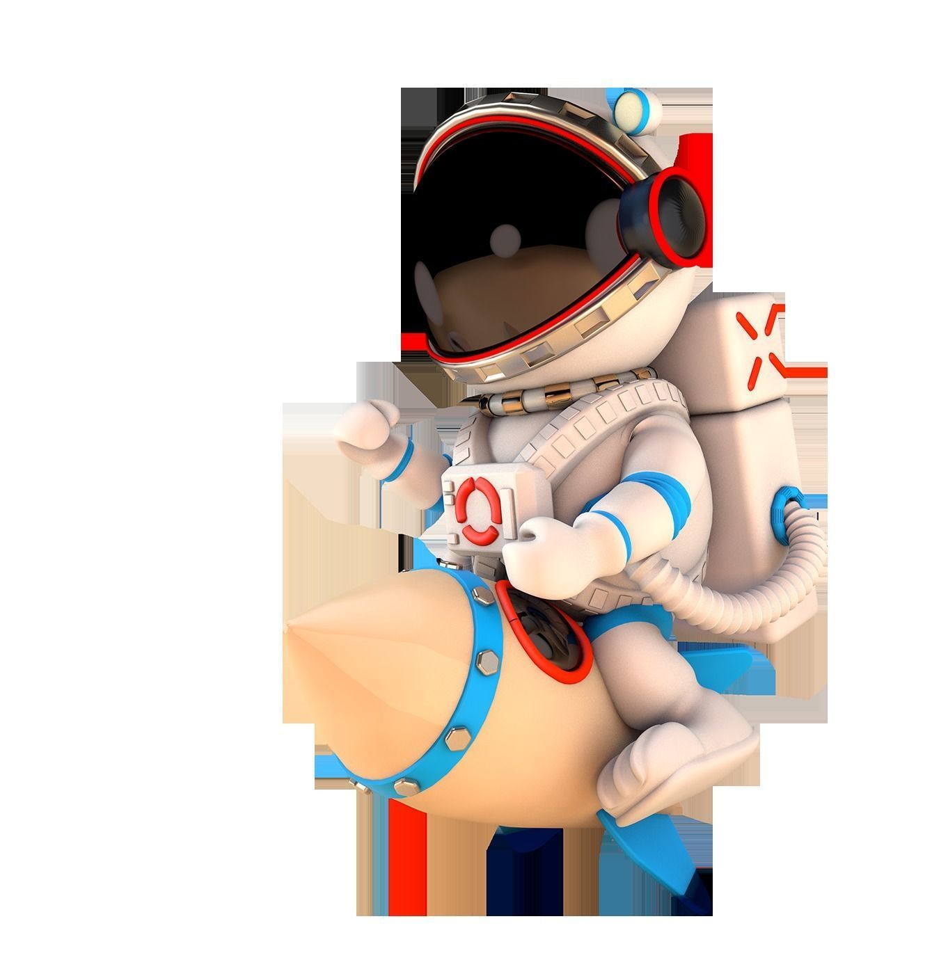 C4D model cartoon astronaut character model 3D model_5