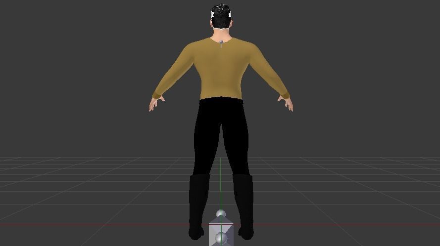 A Man in Uniform 01 Low-poly 3D model_7