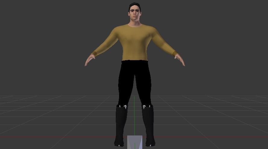 A Man in Uniform 01 Low-poly 3D model_8