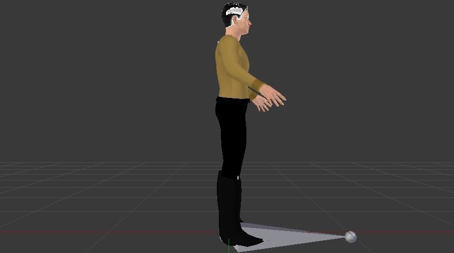 A Man in Uniform 01 Low-poly 3D model_5