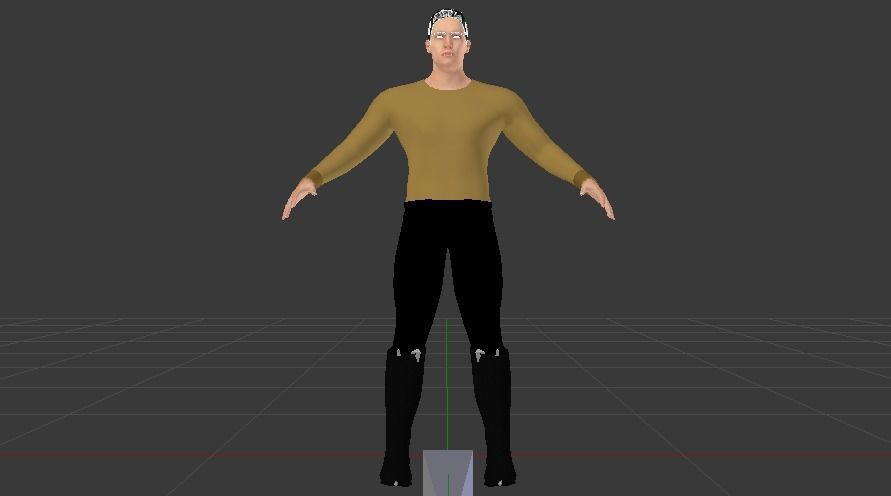 A Man in Uniform 01 Low-poly 3D model_4