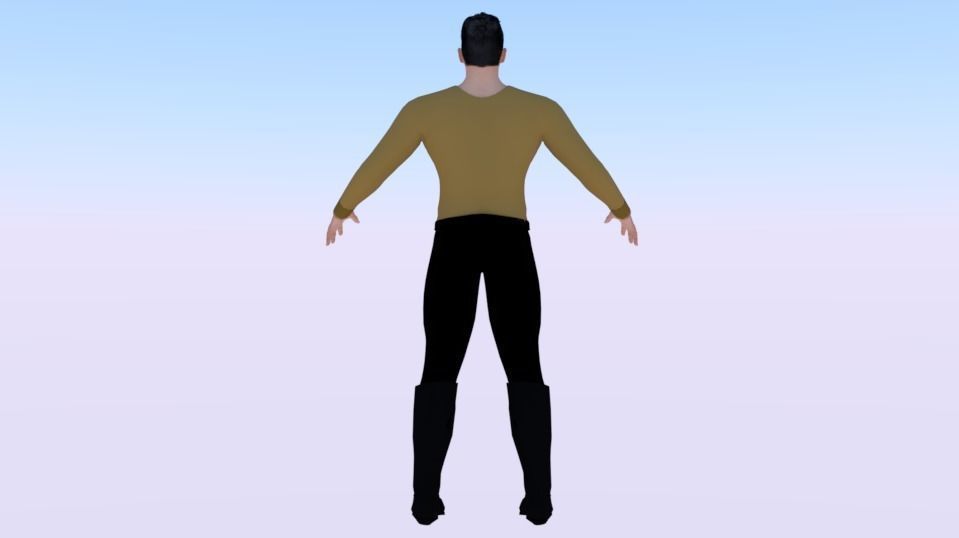 A Man in Uniform 01 Low-poly 3D model_3