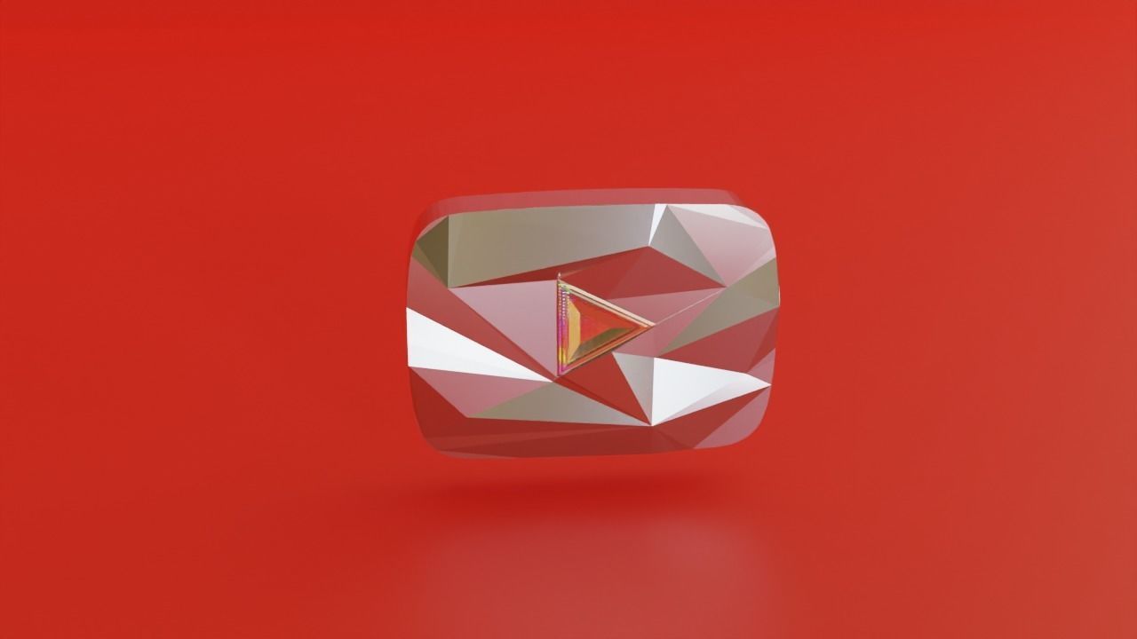 Youtube 10 Million Subscribers Award Youtube Diamond Play Button 3D model_2