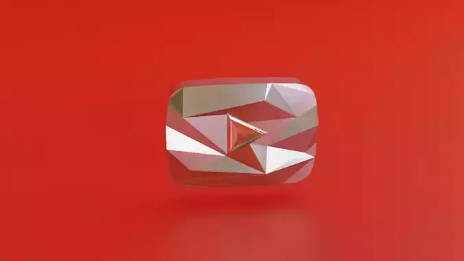 Youtube 10 Million Subscribers Award Youtube Diamond Play Button 3D model