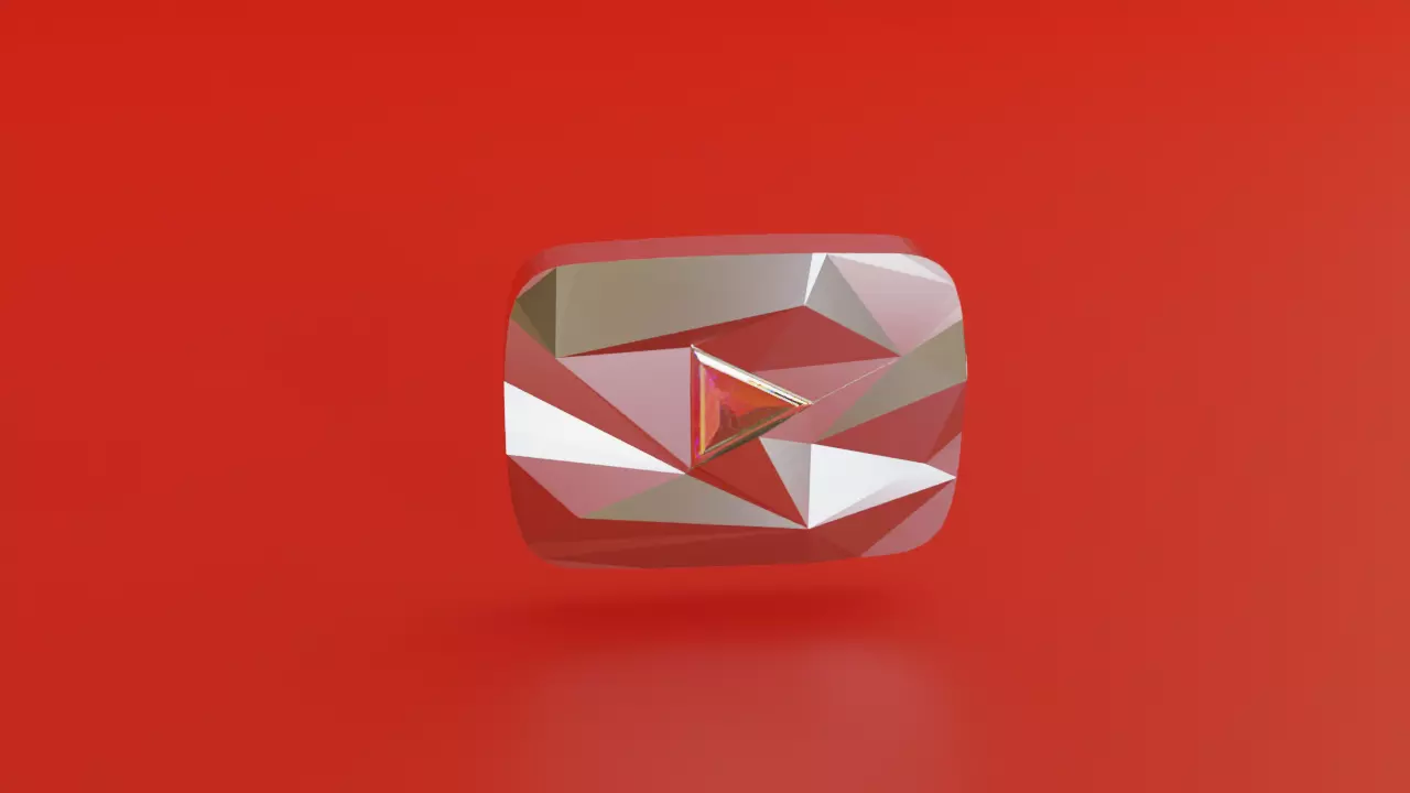 Youtube 10 Million Subscribers Award Youtube Diamond Play Button 3D model_0