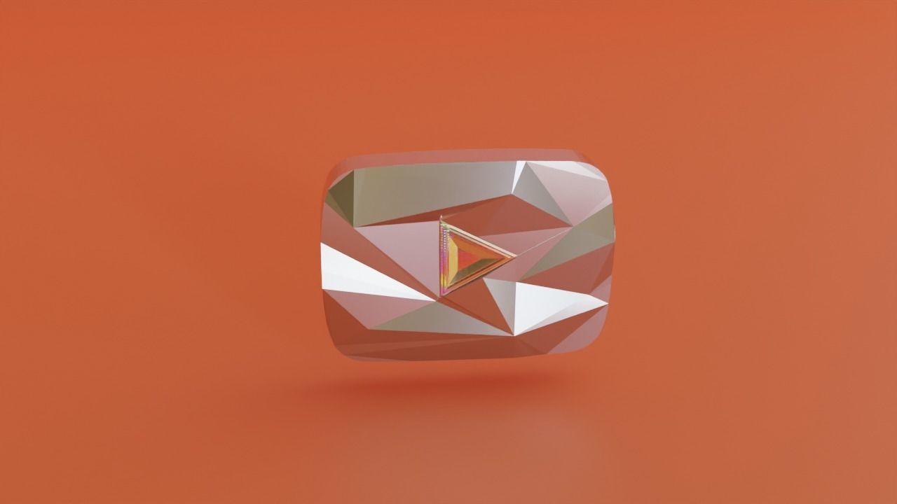 Youtube 10 Million Subscribers Award Youtube Diamond Play Button 3D model_1