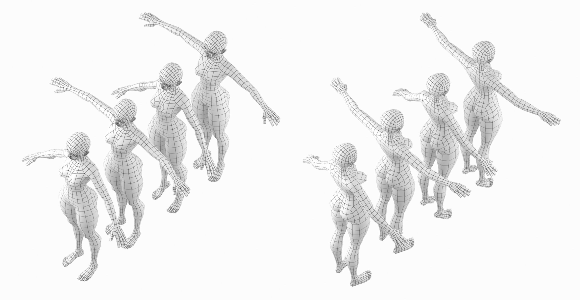 Stylized Female 02 Fine Shape Mesh 3D model_8