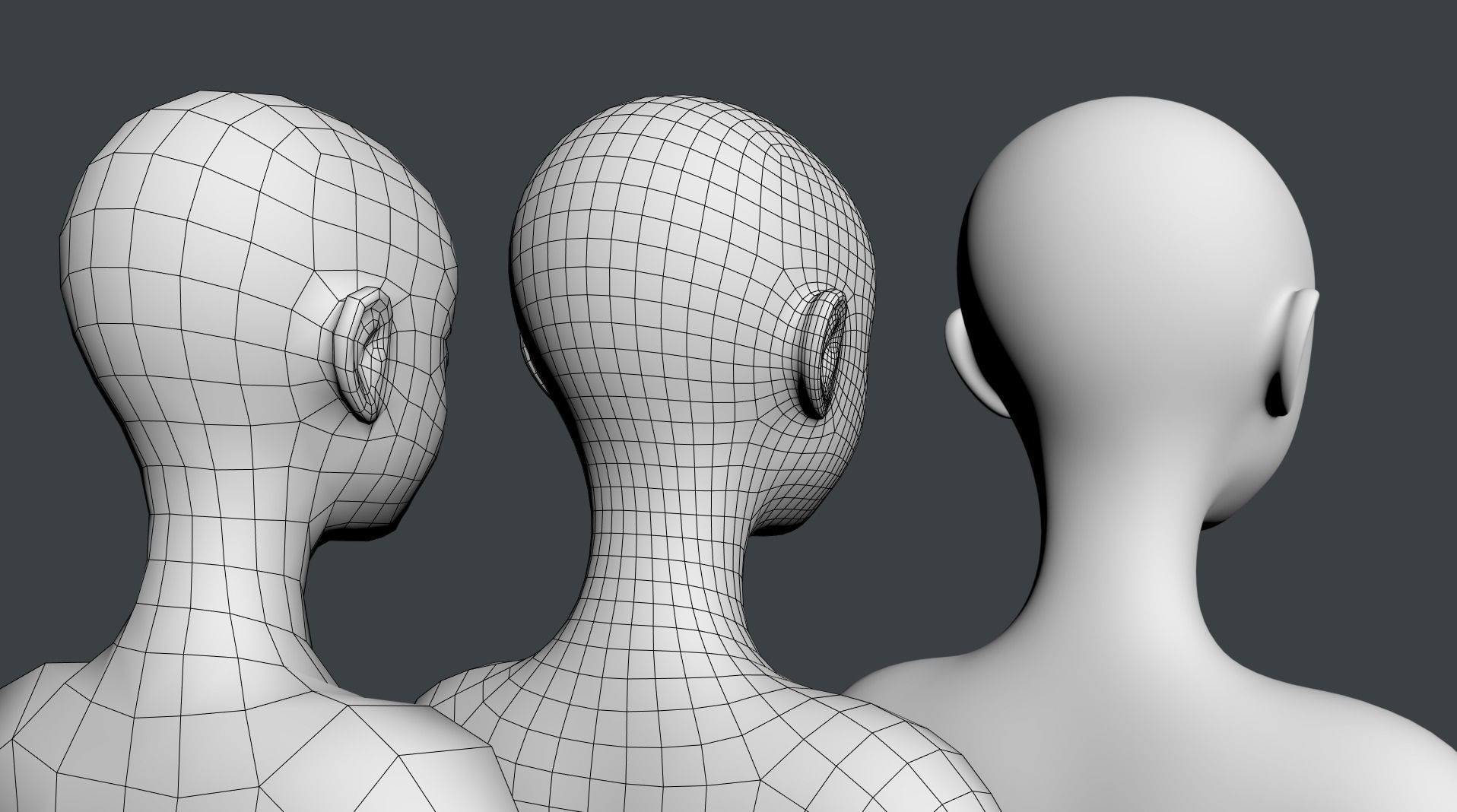 Stylized Female 02 Fine Shape Mesh 3D model_20