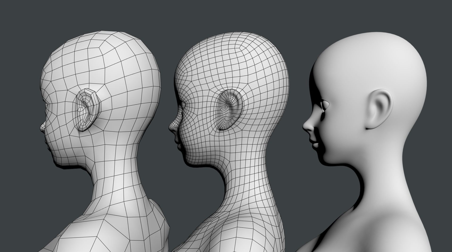 Stylized Female 02 Fine Shape Mesh 3D model_21