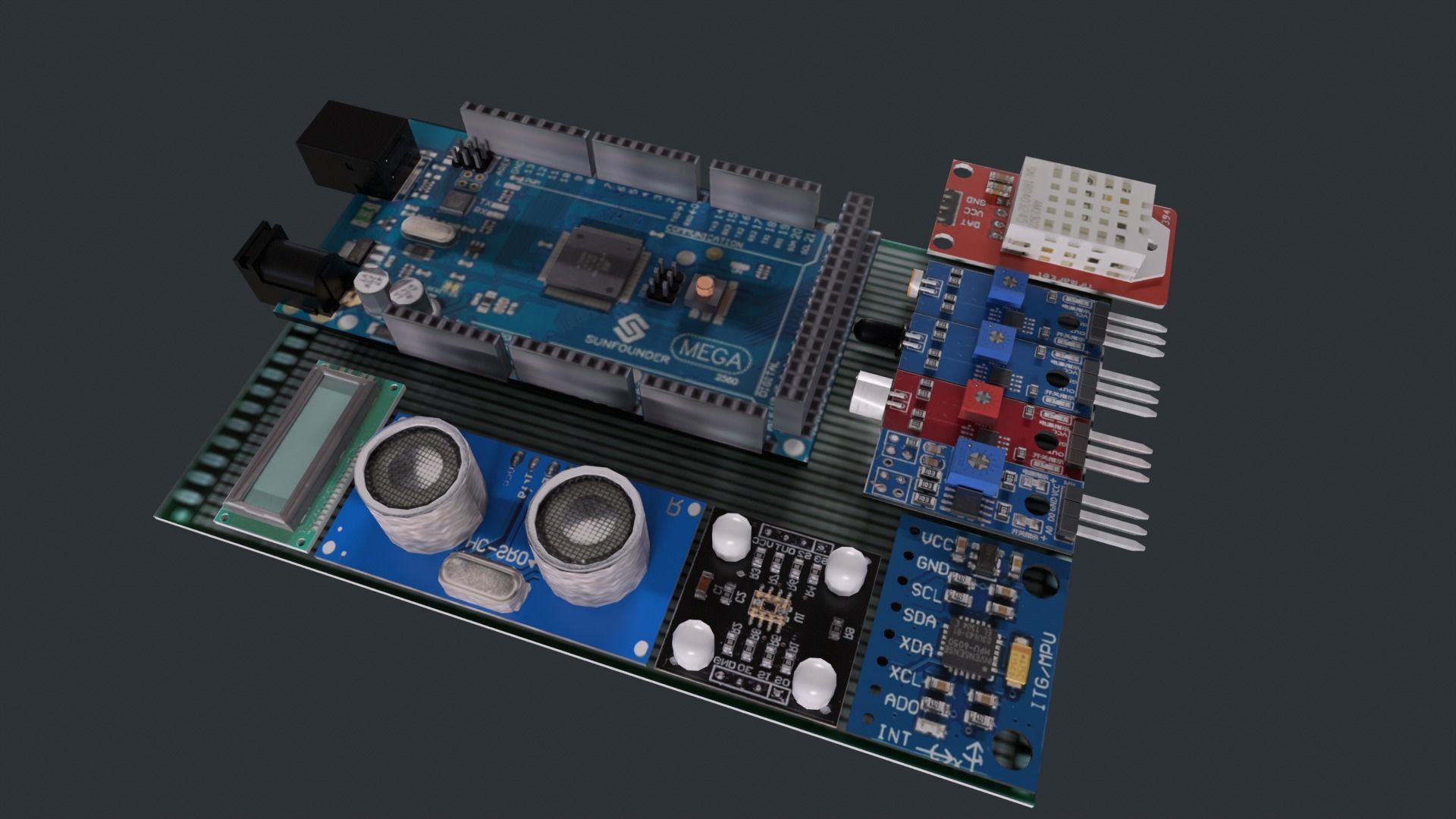 Arduino Photoresistor PACK Low-poly 3D model_5