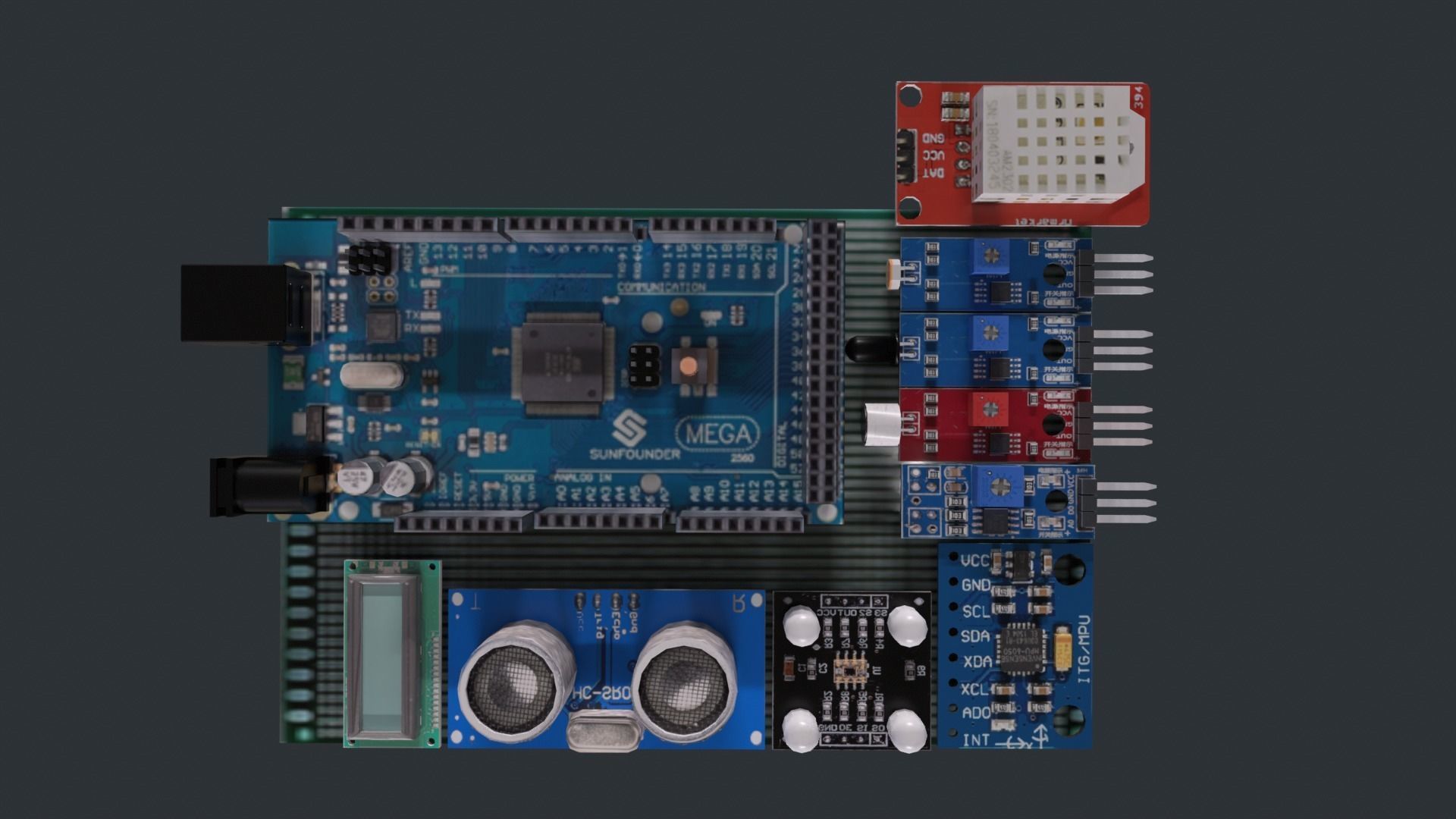Arduino Photoresistor PACK Low-poly 3D model_7