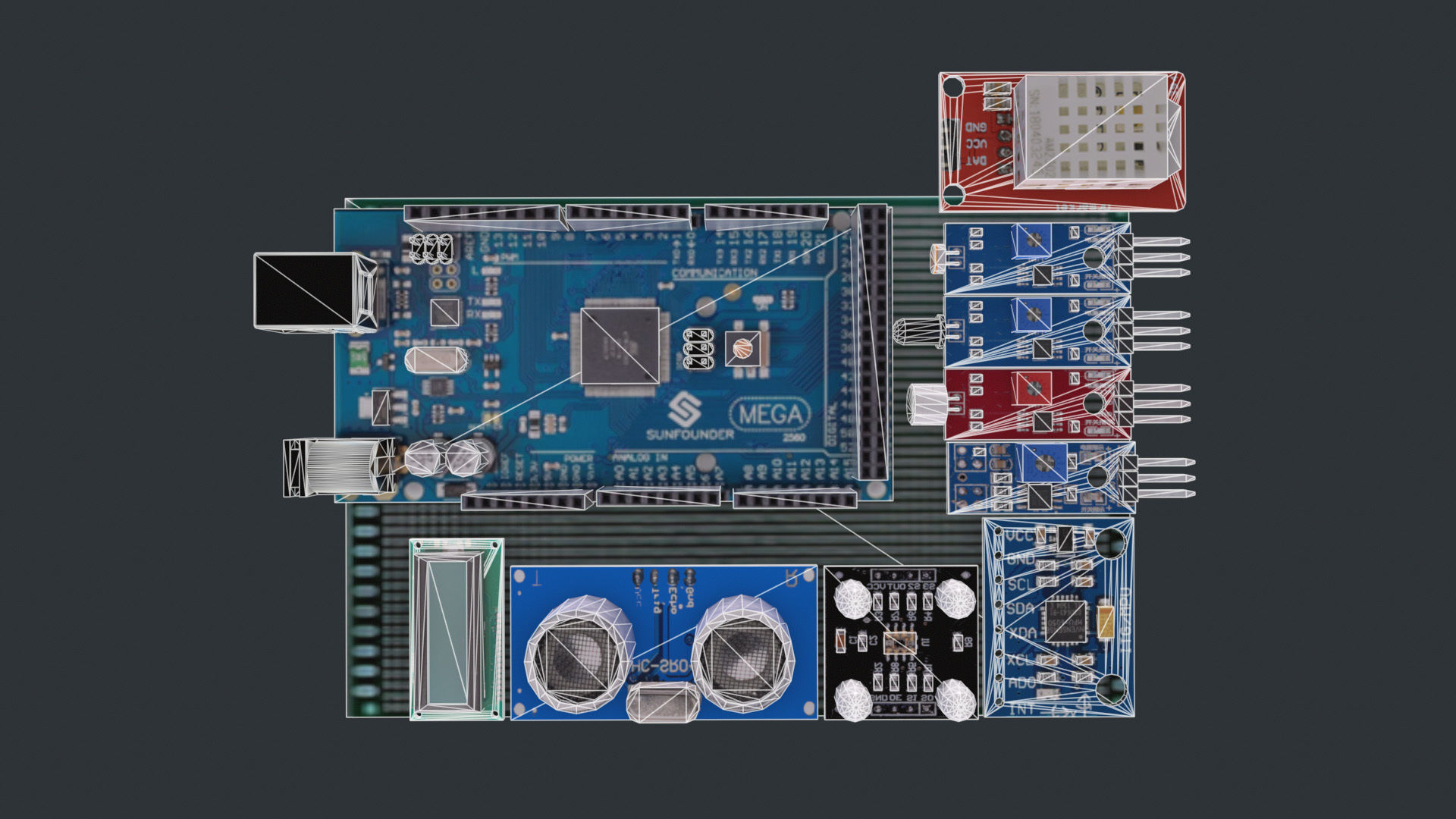 Arduino Photoresistor PACK Low-poly 3D model_4