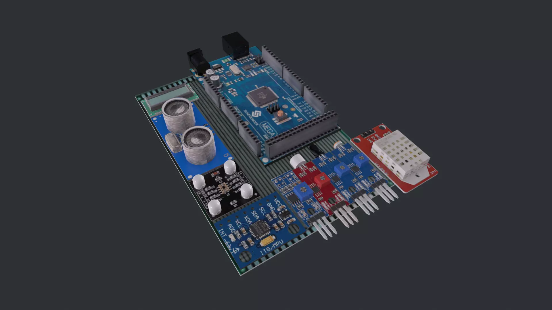 Arduino Photoresistor PACK Low-poly 3D model_0