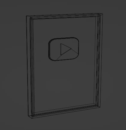 Youtube 1 Million Subscribers Award Youtube Gold Play Button 3D model_2