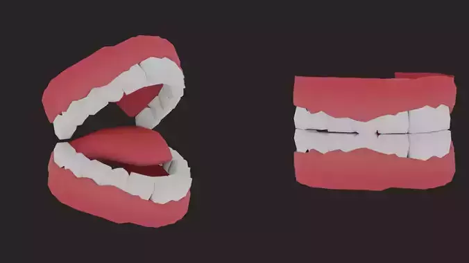 Low Poly Stylized  Human  Mouth