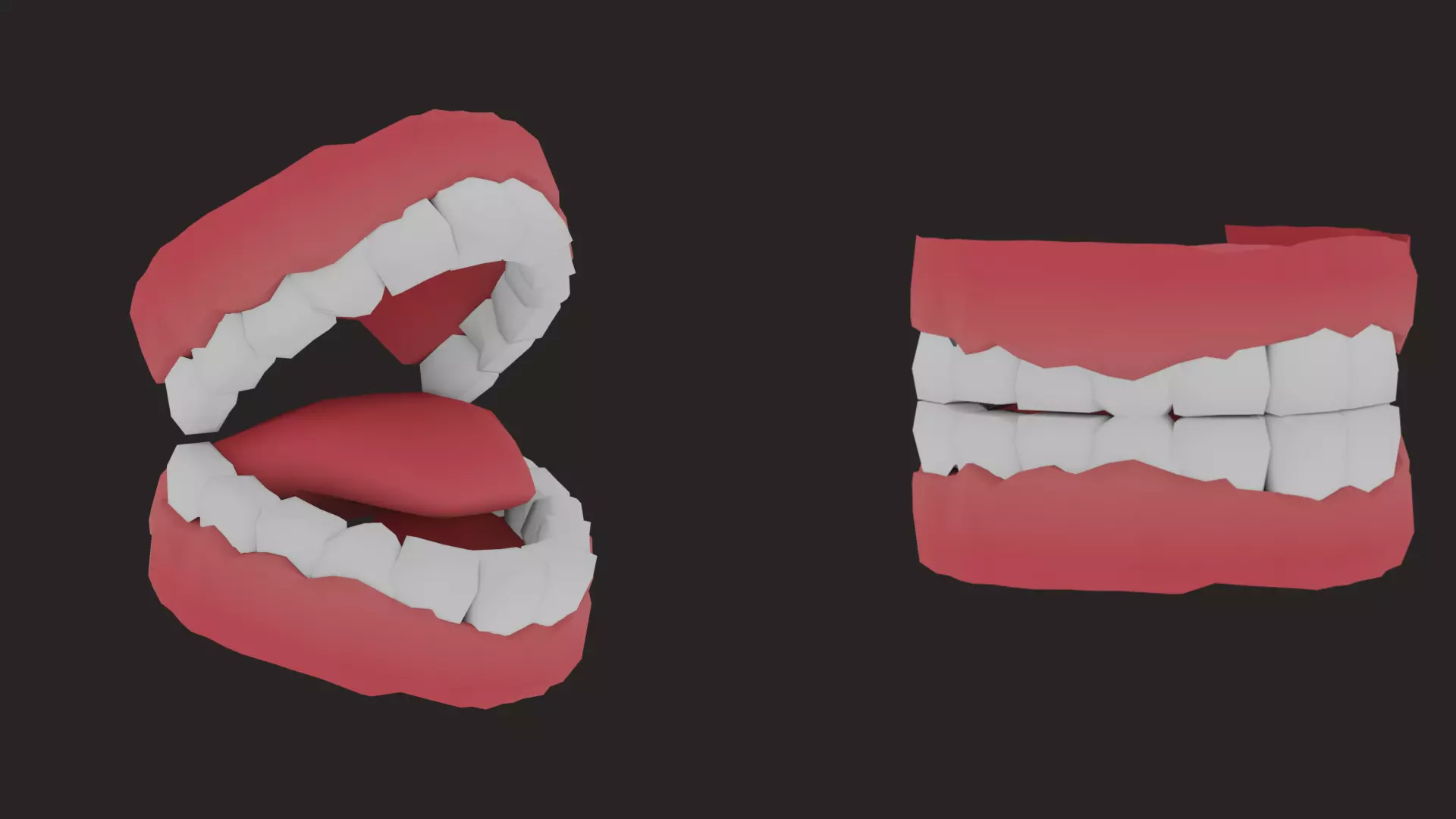 Low Poly Stylized Human Mouth Low-poly 3D model