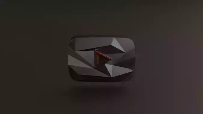 Youtube 100 Million Subscribers Award Red-Diamond Play Button 3D model