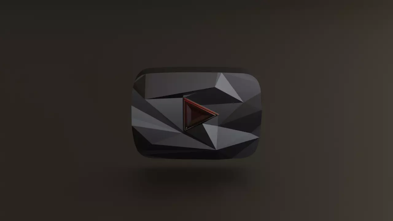 Youtube 100 Million Subscribers Award Red-Diamond Play Button 3D model_0