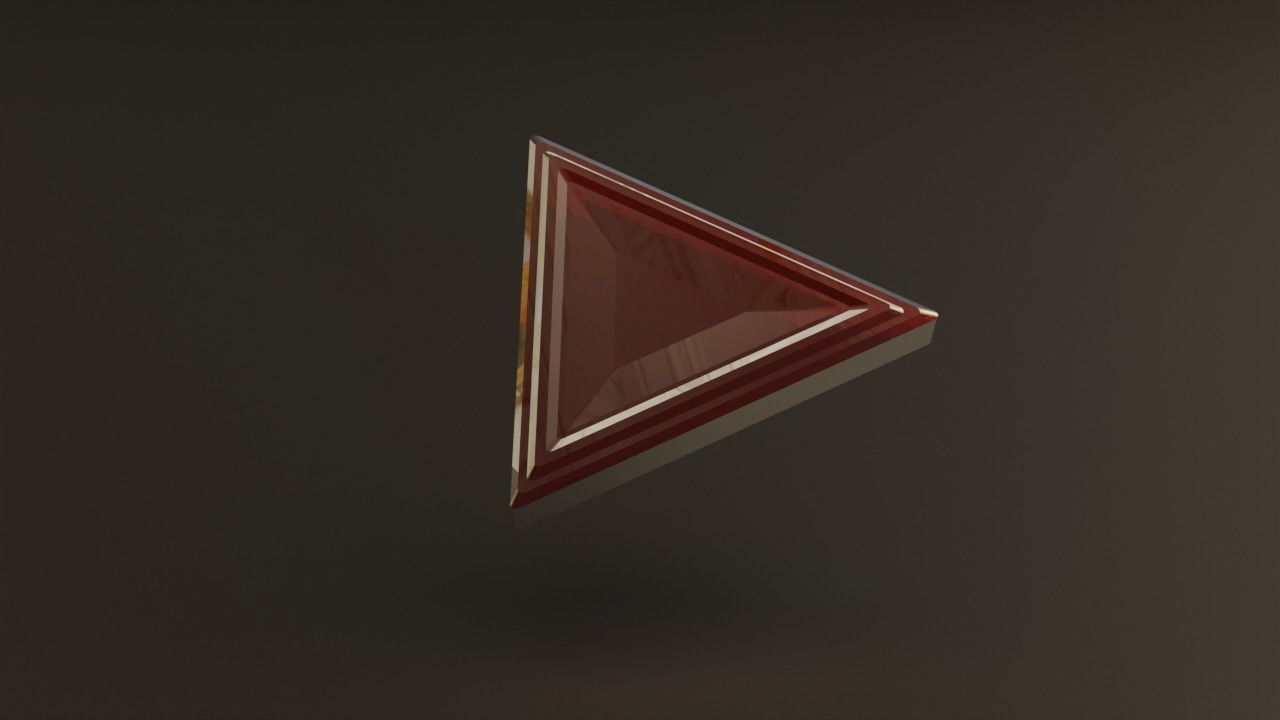 Youtube 100 Million Subscribers Award Red-Diamond Play Button 3D model_4