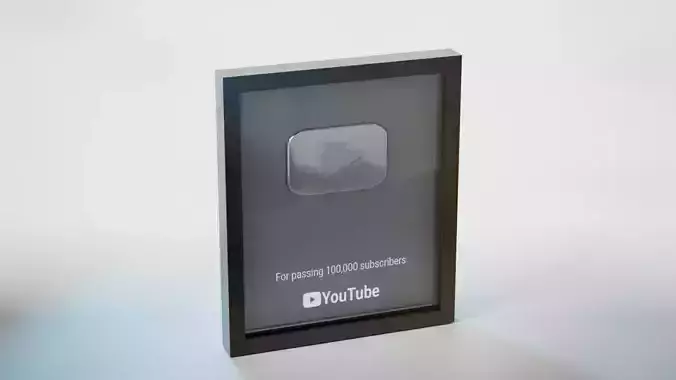 Youtube 100 Thousand Subscribers Award Silver Play Button 3D model