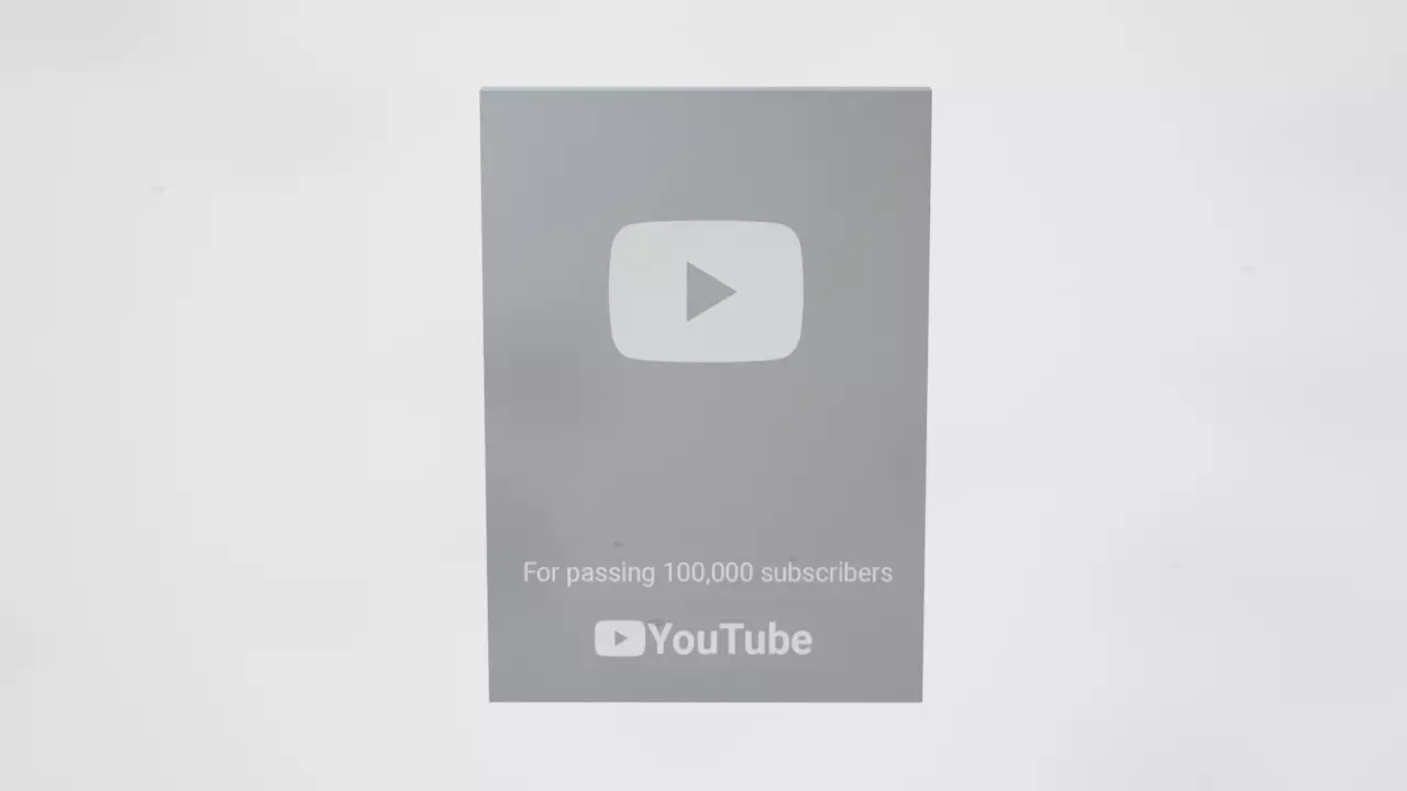 Youtube 100 Thousand Subscribers Award Silver Play Button 3D model_0
