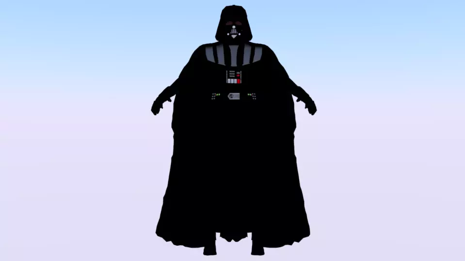 Darth Vader Suit Low-poly 3D model_0