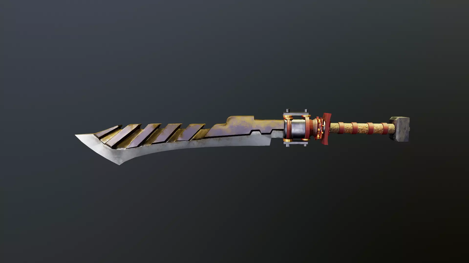 Sword game-ready Low-poly 3D model_0