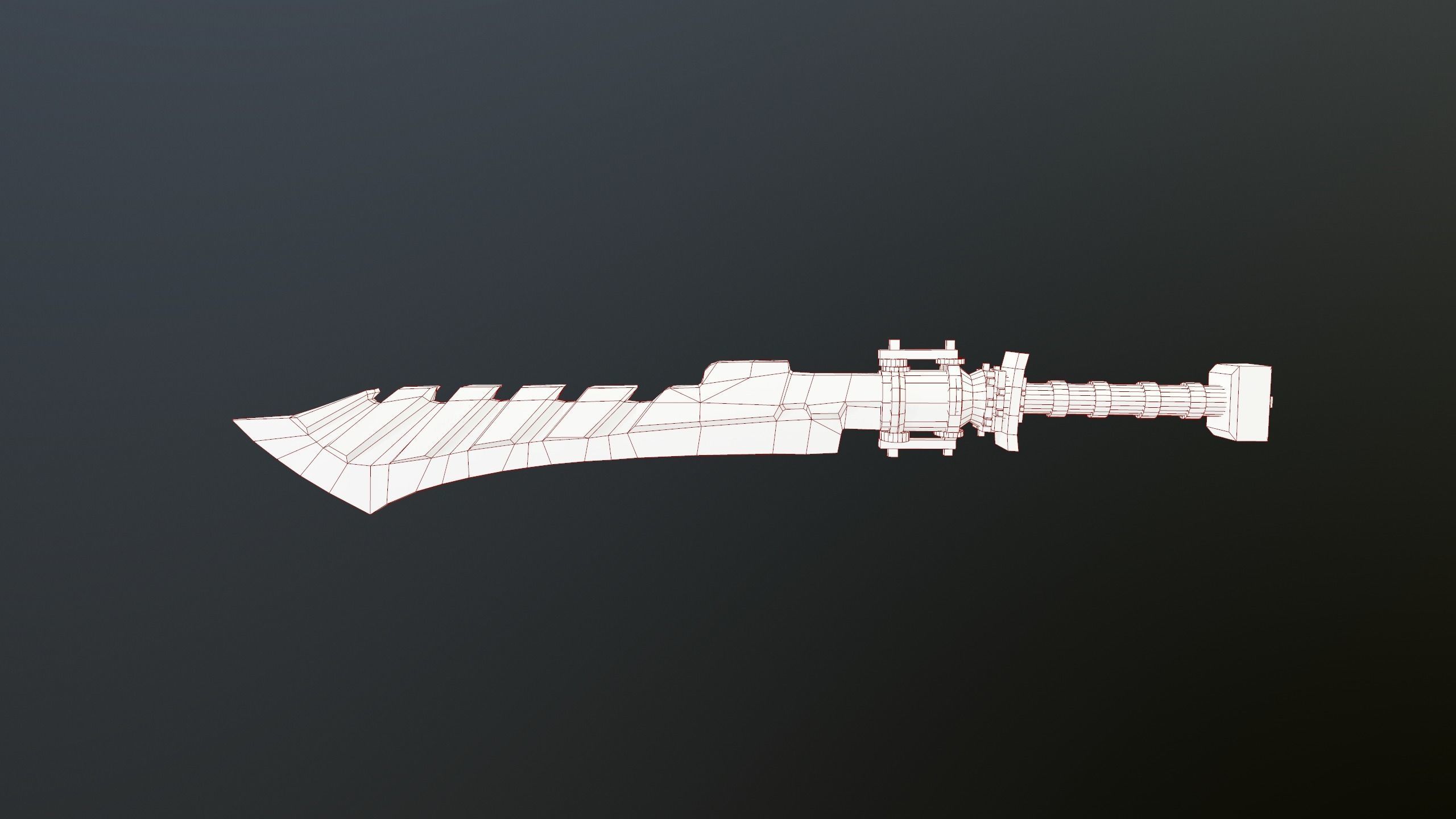 Sword game-ready Low-poly 3D model_2