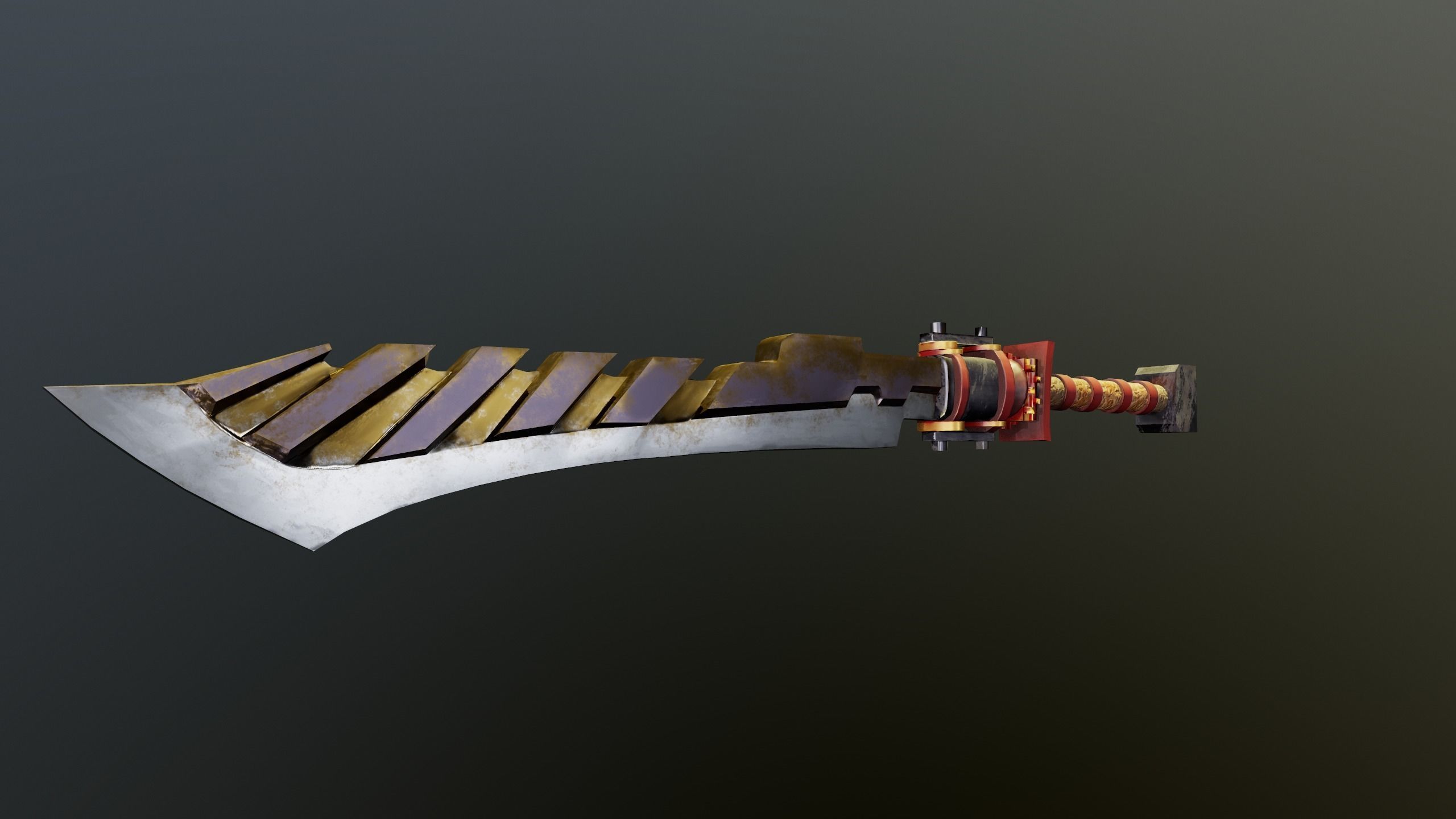 Sword game-ready Low-poly 3D model_5