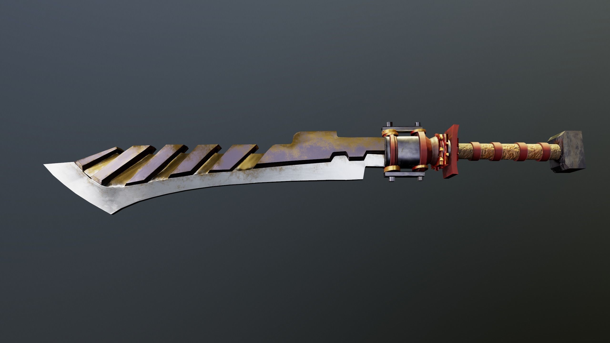 Sword game-ready Low-poly 3D model_4