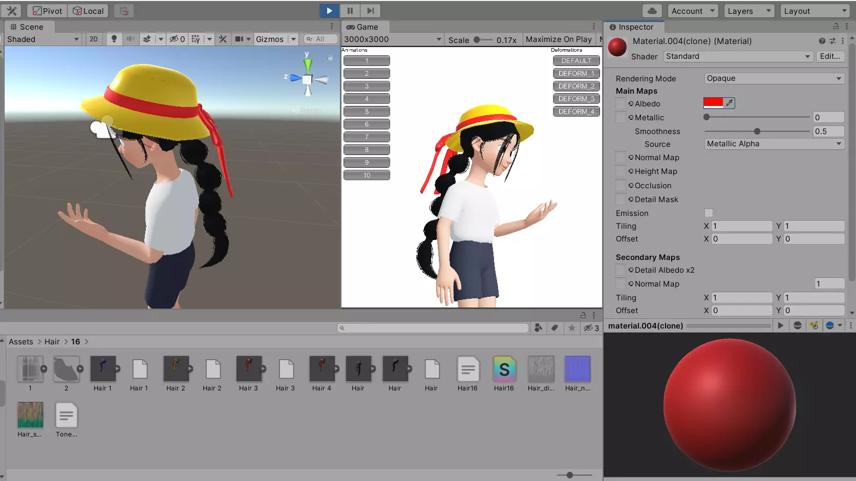 Hair with Hat Zepeto 3D Modeling Unity Prefab FBX Low-poly 3D model_0