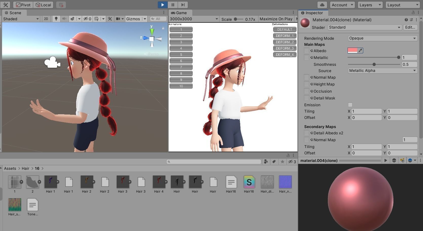 Hair with Hat Zepeto 3D Modeling Unity Prefab FBX Low-poly 3D model_2