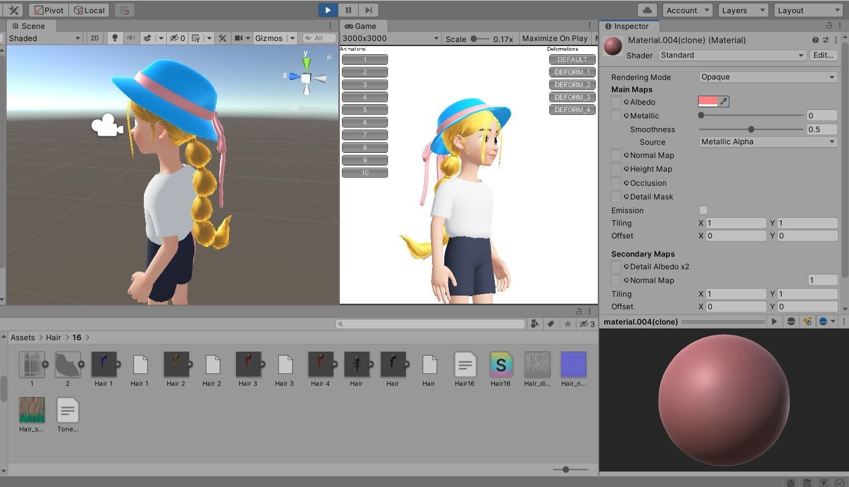 Hair with Hat Zepeto 3D Modeling Unity Prefab FBX Low-poly 3D model_3