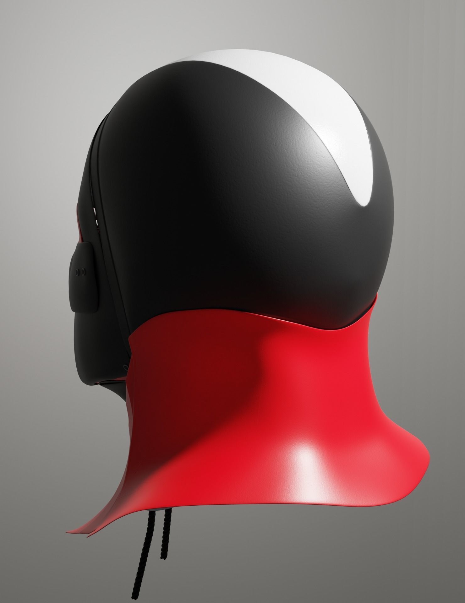 NeonRed Samurai Mask 3D model_2