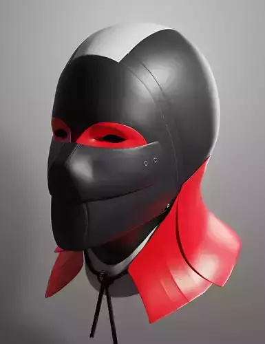 NeonRed Samurai Mask