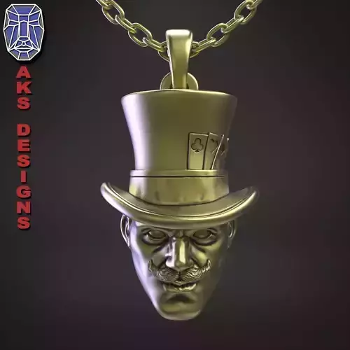 Pendant organic biker jewelry Magician v154