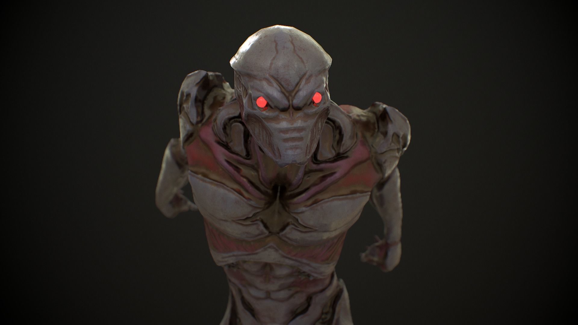 Mutant 3 Humanoid Monster Low-poly 3D model_3
