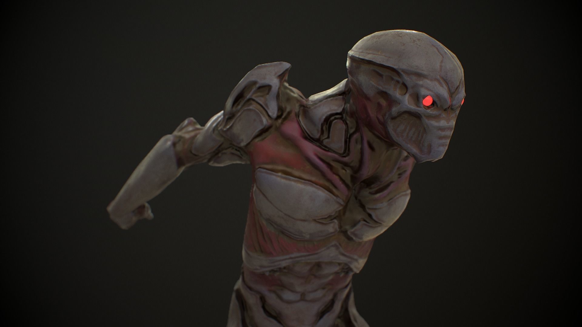 Mutant 3 Humanoid Monster Low-poly 3D model_4