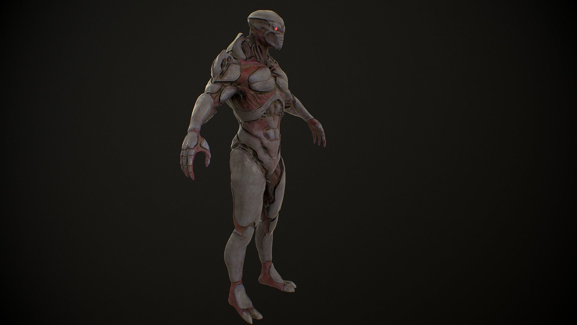 Mutant 3 Humanoid Monster Low-poly 3D model_14