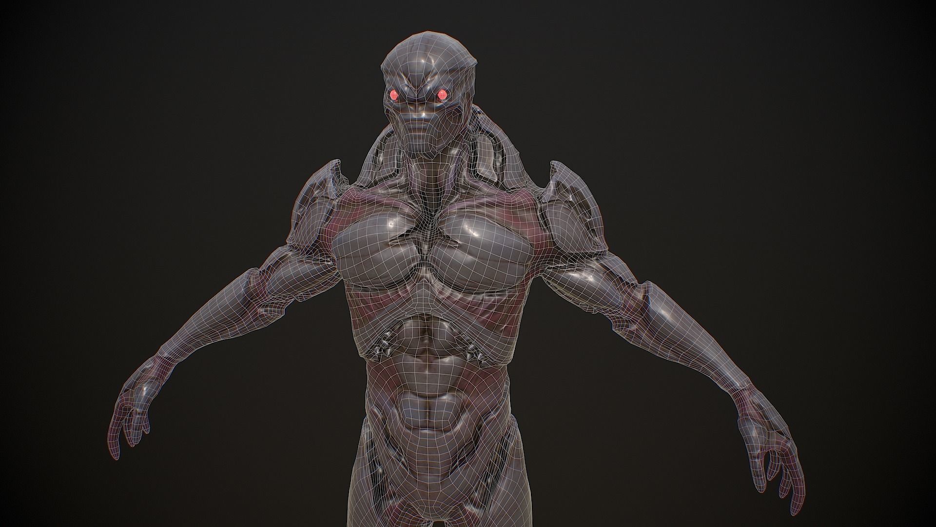 Mutant 3 Humanoid Monster Low-poly 3D model_23