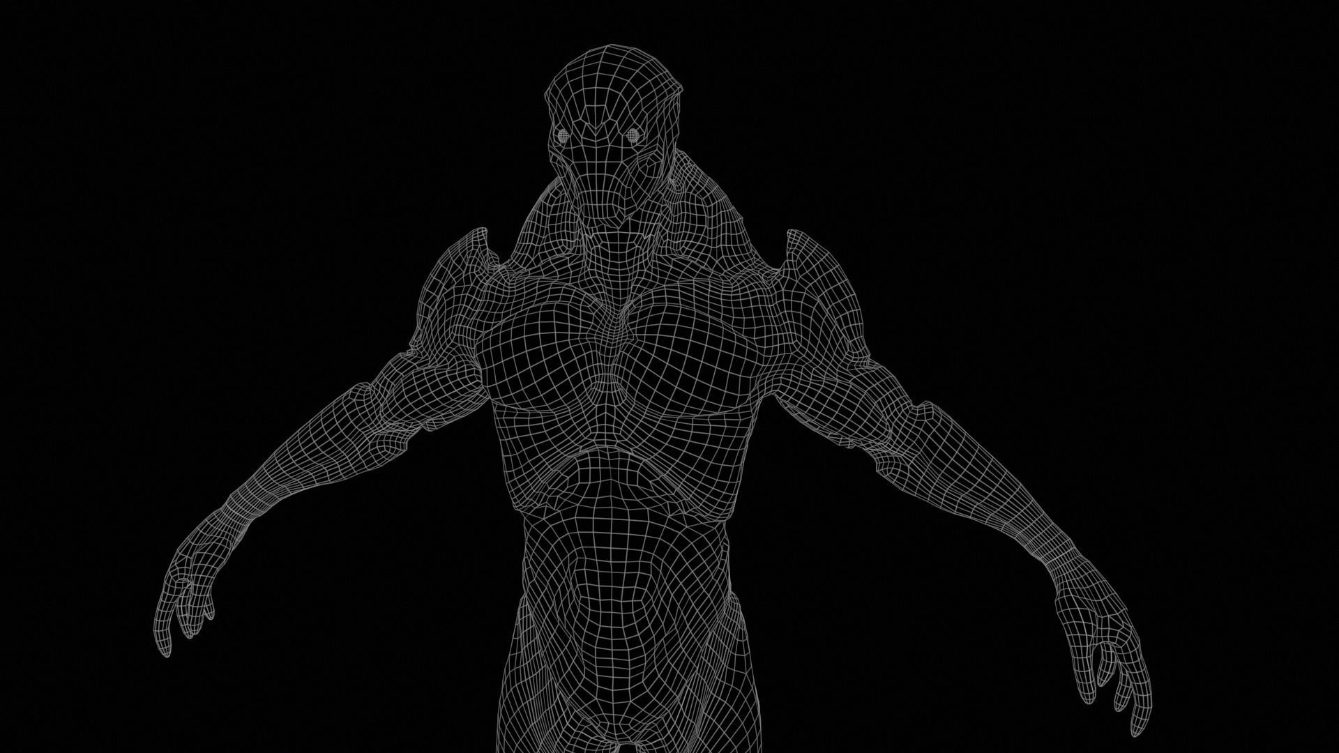 Mutant 3 Humanoid Monster Low-poly 3D model_25