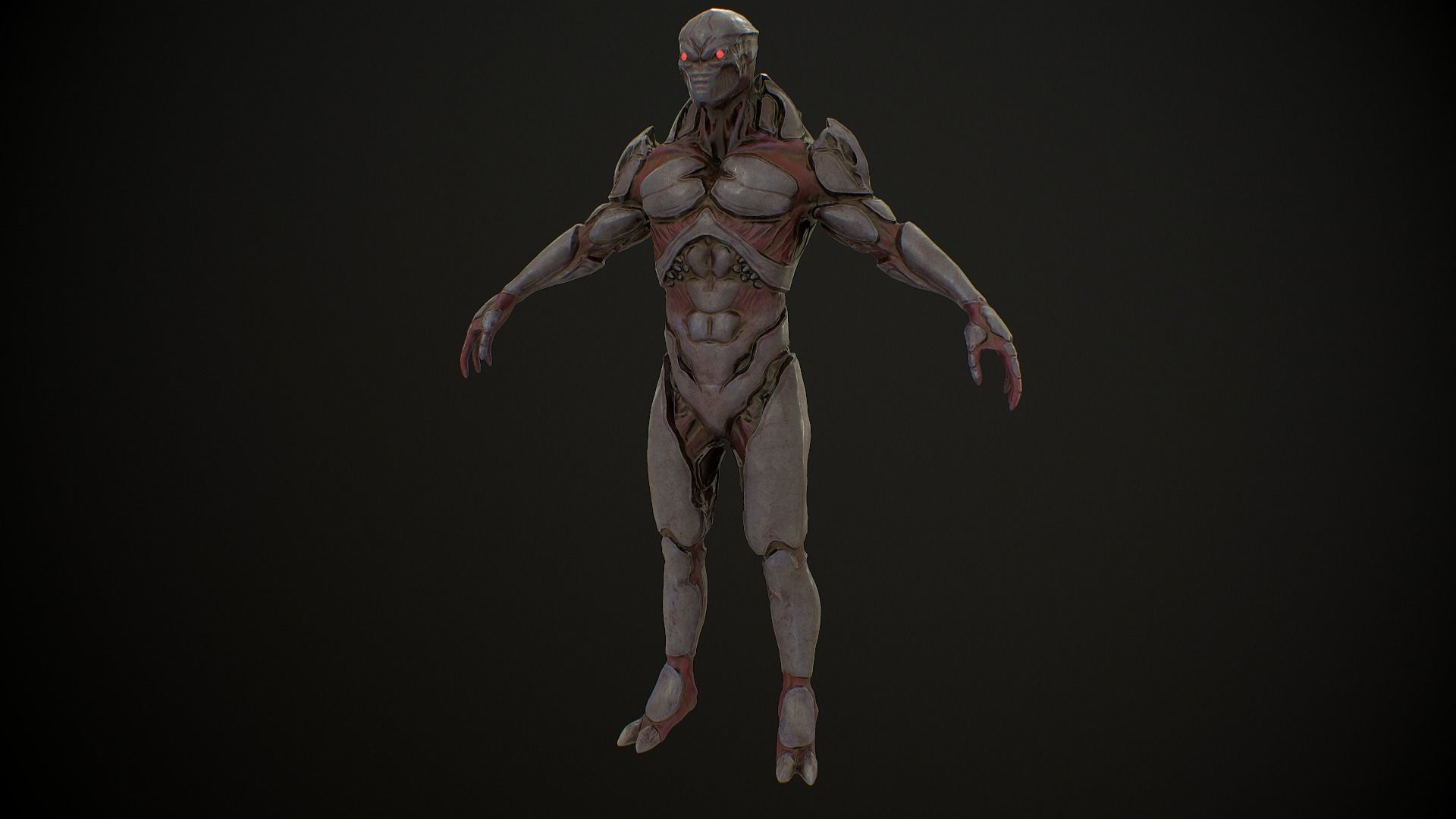 Mutant 3 Humanoid Monster Low-poly 3D model_13