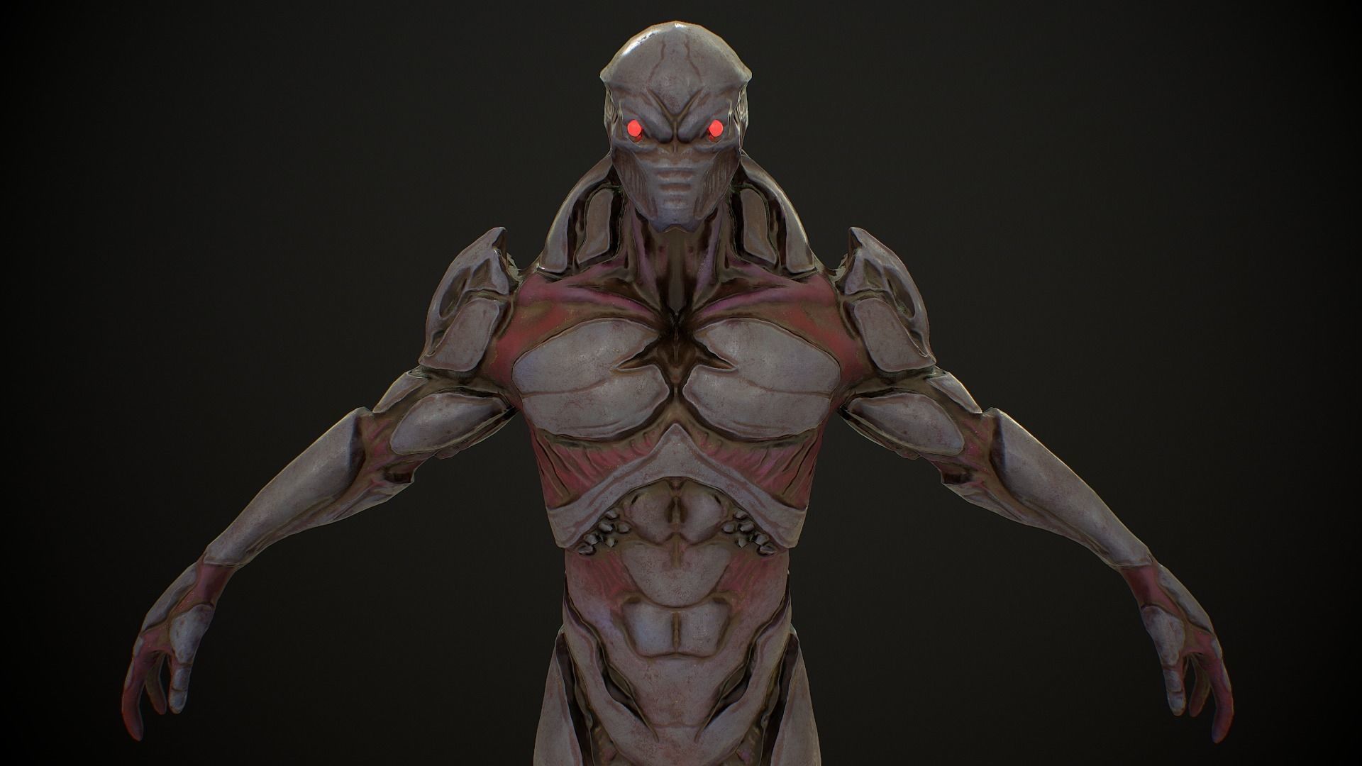 Mutant 3 Humanoid Monster Low-poly 3D model_19