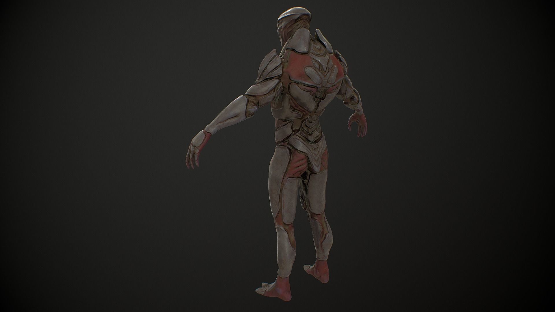 Mutant 3 Humanoid Monster Low-poly 3D model_16
