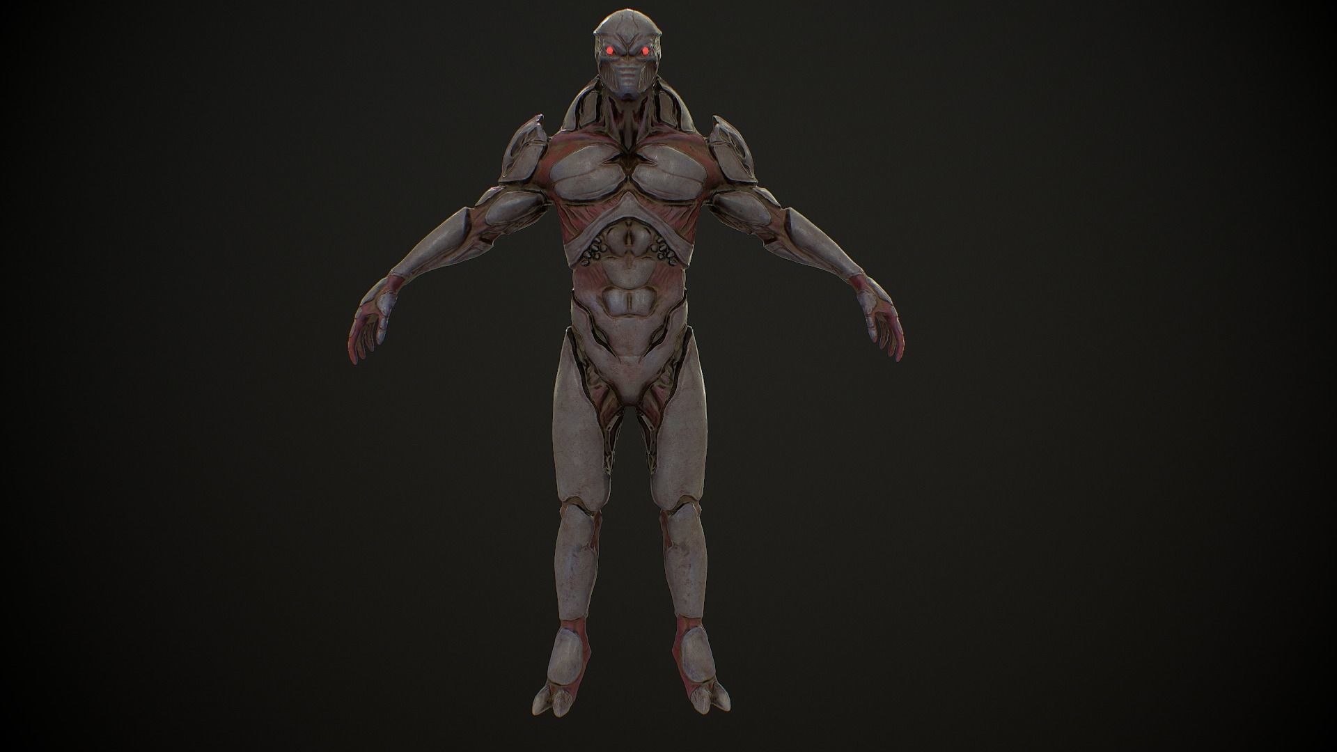 Mutant 3 Humanoid Monster Low-poly 3D model_12